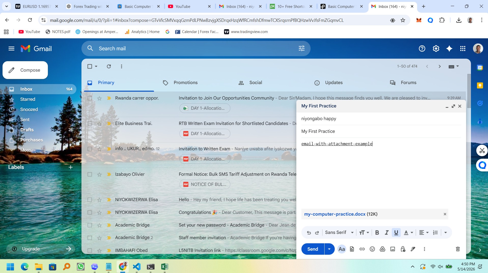 Email compose window showing an attached PDF file