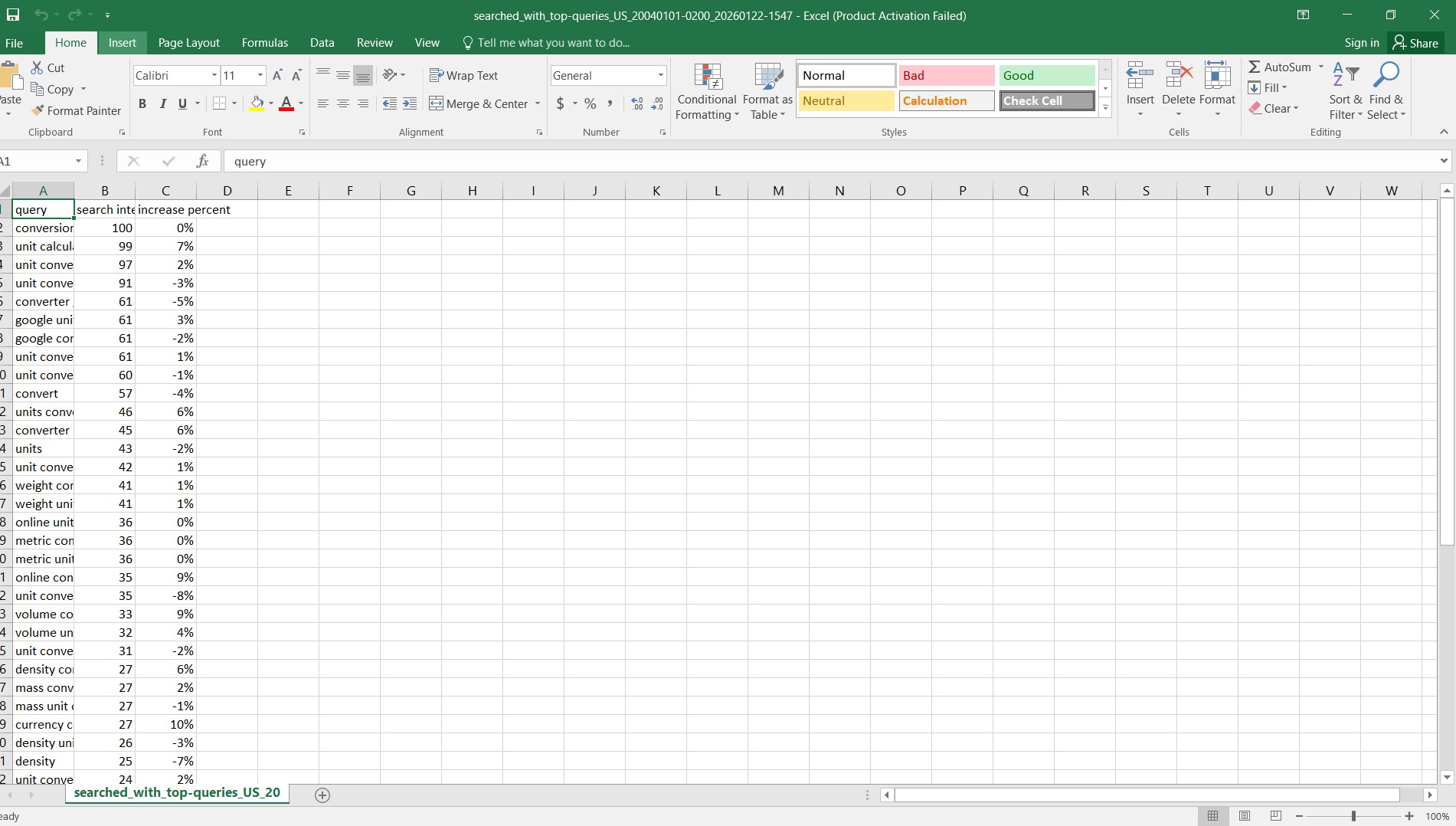 Document and spreadsheet example